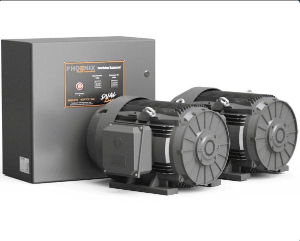Phoenix DualZone phase converter with two staged TEFC idler motors and NEMA 4 control panel
