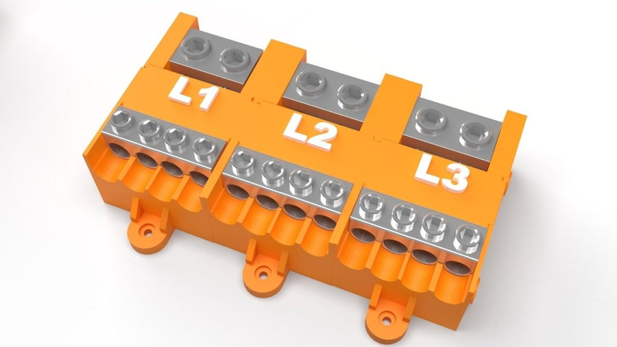 3 Pole 100 HP Power Distribution Block