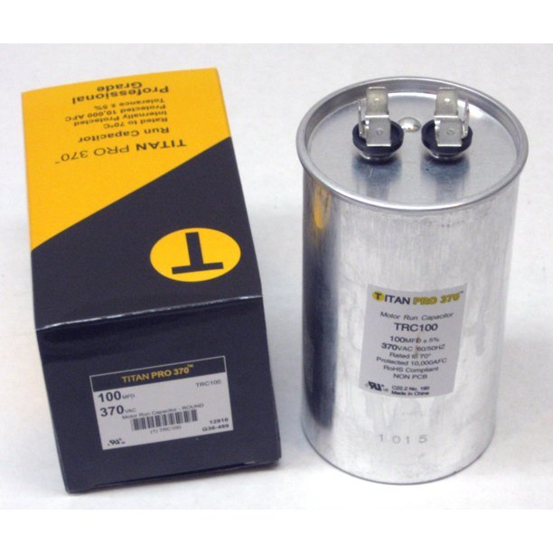 100 MFD Round Motor Run Capacitor (370V) TRC100 25