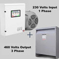 Paquete de transformador/convertidor de fase de 2 HP: monofásico de 230 V a trifásico de 460 V