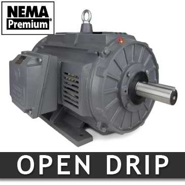 1 HP Three Phase Open Enclosure Motor - Frame: 143TC - RPM: 1800