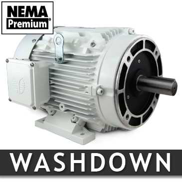 1 HP Washdown Motor - Frame: 143T - RPM: 1800